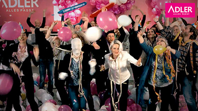 Adler Fashion markets: “Personalized video flashmob”: birthday video for customers